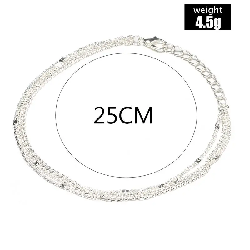 1 шт. Женский многослойный браслет на ногу длина 25 см|Анклеты| |