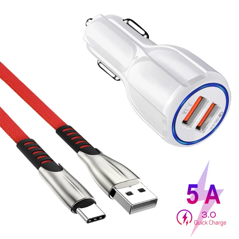 Быстрая зарядка usb type C супер зарядное устройство 5А type-C телефонный кабель для Honor 20 Pro 10 P Smart Plus Быстрая зарядка QC 3,0 Автомобильное зарядное устройство