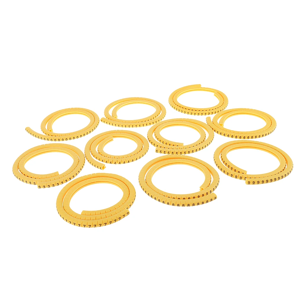 Set of 2000 Round Cable Tags Management Wire Marker Number No. 0~9 1.5mm²&2.5mm²