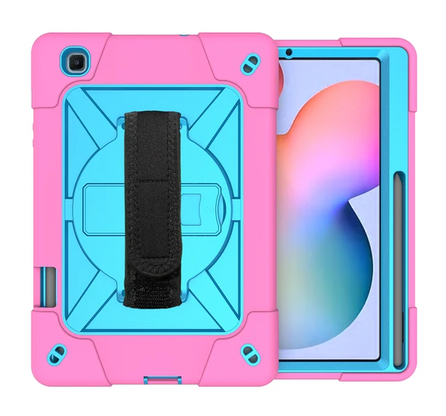 Kids Safe Case for Samsung Galaxy Tab S6 Lite 10.4''  Heavy Hard Rubber EVA Stand Case for SM-P610 P615 Tablet Cover with Strap For P610 RE BL