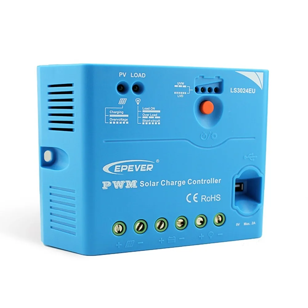 EPsolar PWM контроллер LS3024EU 30A 12 В 24 В EPEVER PWM Landstar Солнечный контроллер заряда встроенный 5 в 2A USB терминал выход