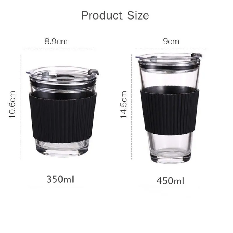 Decorative Clear Glass Tumbler Set Wide Mouth with Lids Multipurpose Glass  Mugs with Handle for Water Lemonade Smoothies Coffee - AliExpress