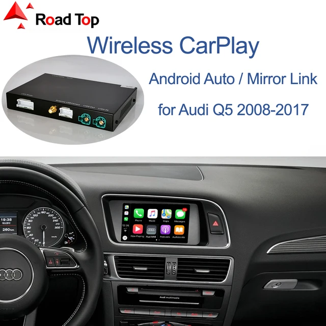 Interfaz para coche Android Apple CarPlay inalámbrico para Audi Q5 2013 2018, con funciones de reproducción de coche Mirror Link AirPlay