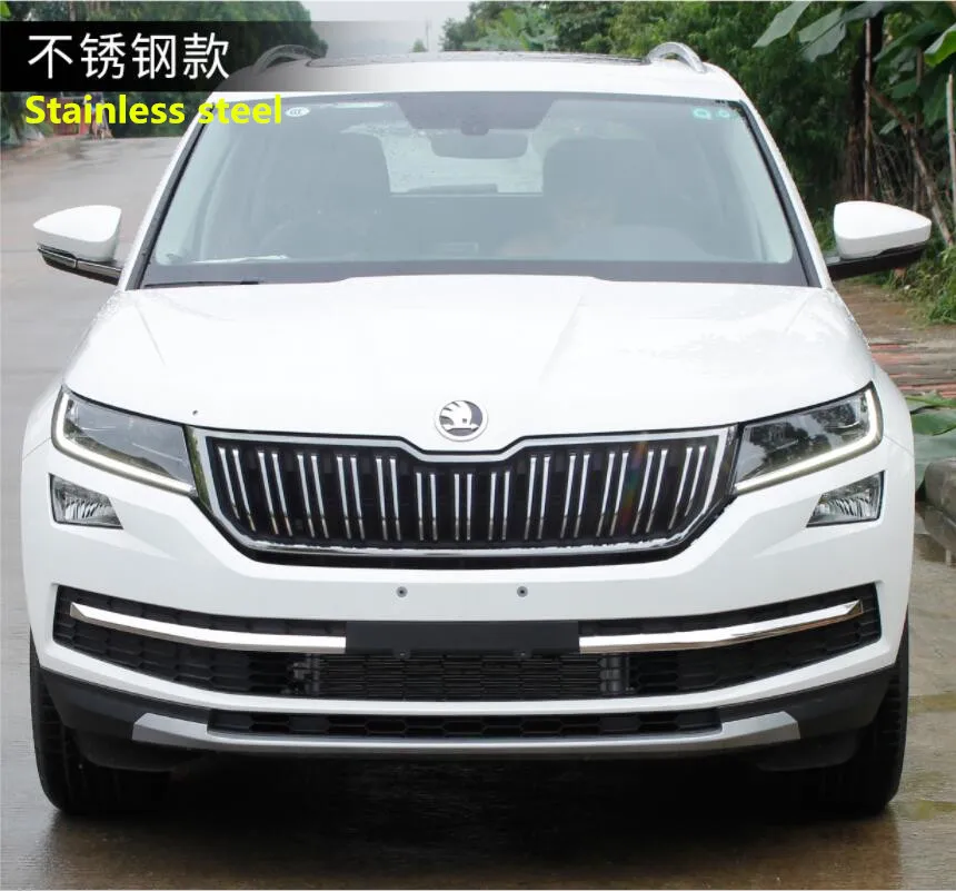 Применение только для Skoda Kodiaq Средний украшение-сетка яркая полоса переустановка передний стикер на бар наружное украшение