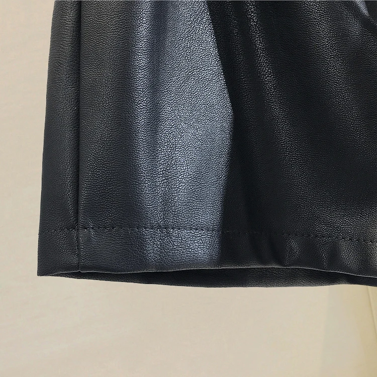Женские шорты из искусственной кожи, новинка 2019 года, осенне-зимние универсальные широкие шорты из искусственной кожи с эластичной