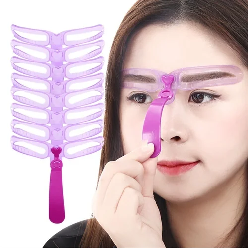 눈썹 스타일러, 눈썹 메이크업 모델, DIY 템플릿 키트, 재사용 가능, 무료 방수, 오래 지속되는 눈썹 연필, 8-in-1 2