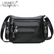 LYKANEFU модные женские сумки на плечо многофункциональные женские кожаные сумки простой стиль кошелек через плечо Дамская Прямая