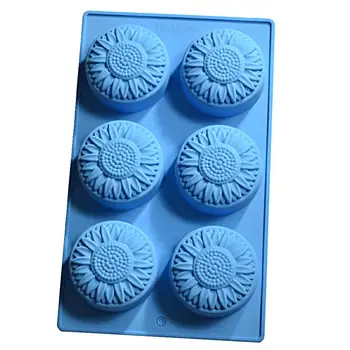 

6 Holes Small Soap Molds Flower Shaped Silicone Mould DIY Handmade Candle Cake Baking Soap Moulds Recycle Floral Bake Mold