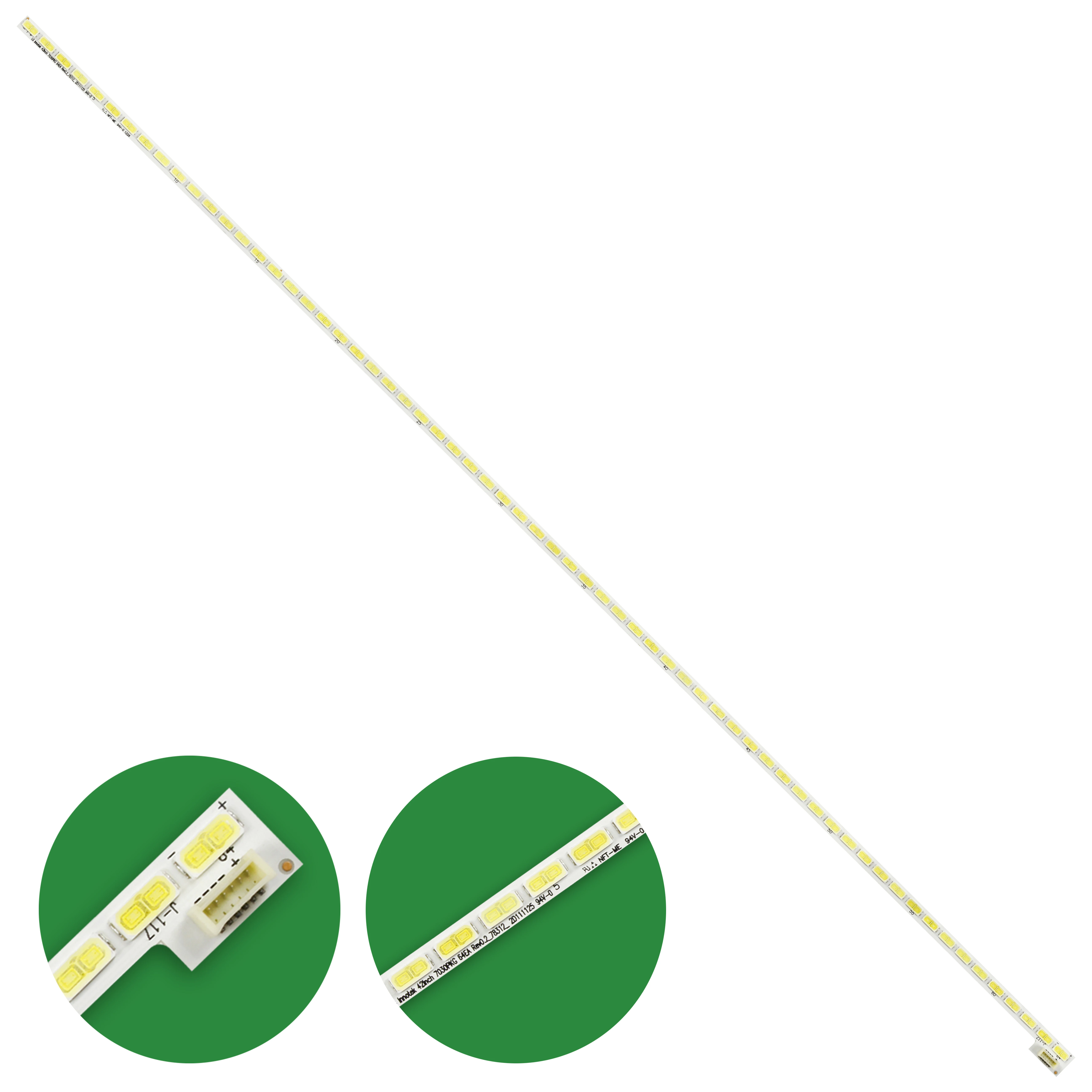 

Светодиодная лента 530 мм для LG Innotek, 42 светодиодный, 7030PKG, 64ea, Rev0.2, 74.42T23.001-S-DS1, 420TA05, V0, 42LD420-CA, T420HW04