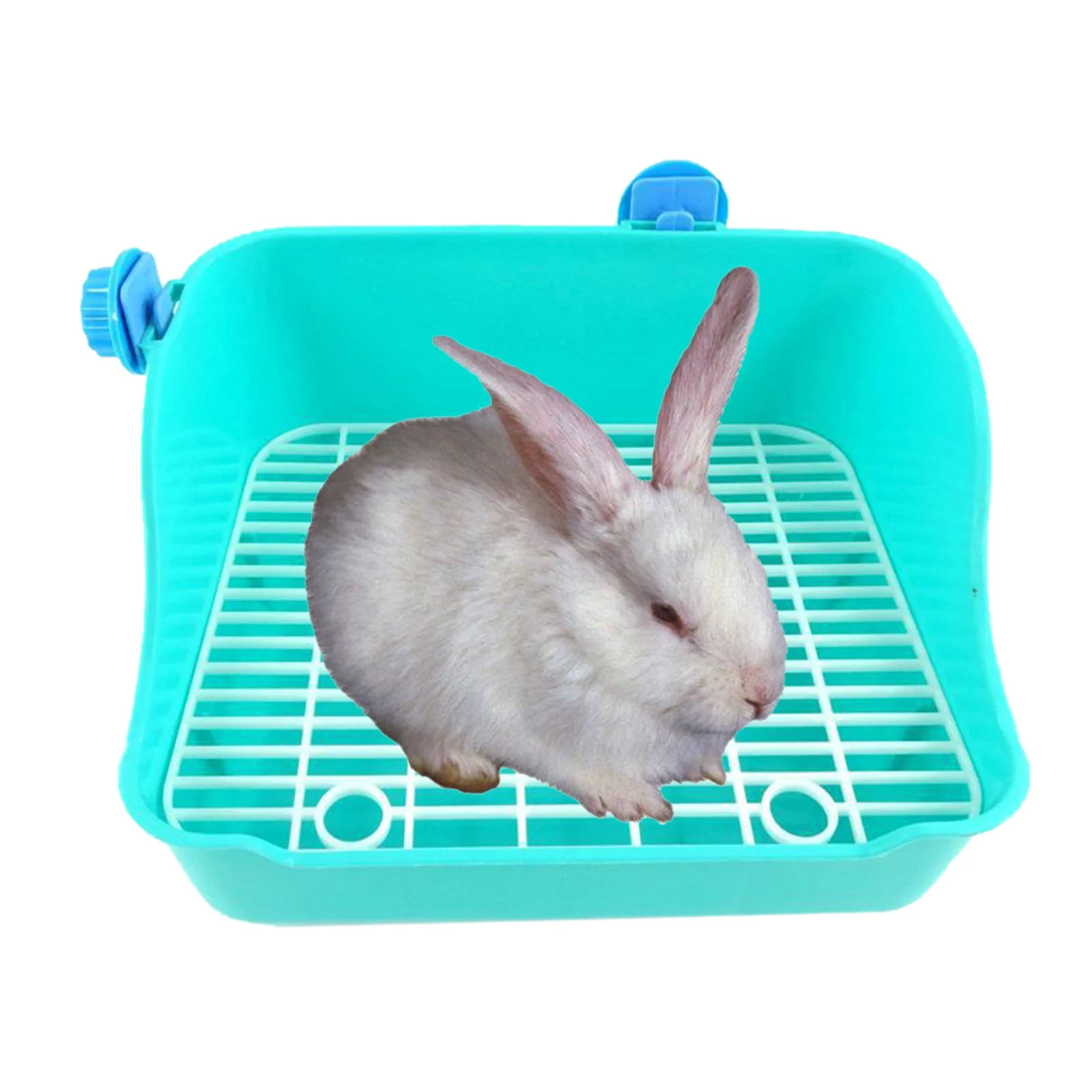 Kathson Rabbit Litter Box - Corner Toilet For Small Pets | 15.2x11x7.48in, Double-Layer, Includes Accessories - View #4