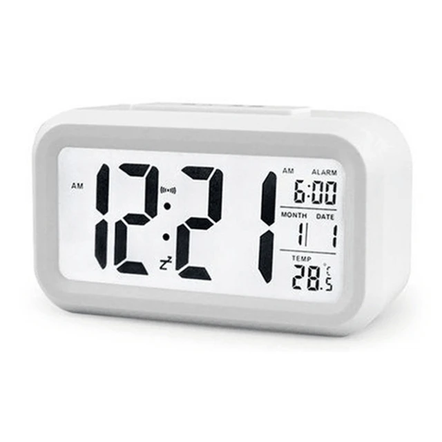 Time and Temperature Digital Table Snooze Alarm Clock Children Wake Up Kids Alarm Clock Night Light for Children Desk Clock 2