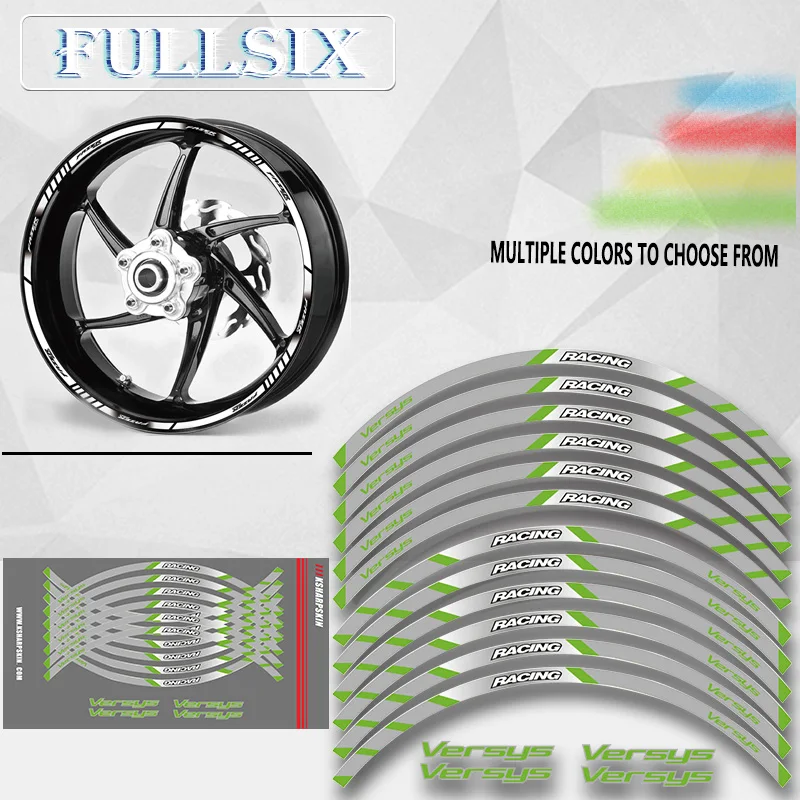 

New high quality 12 Pcs Fit Motorcycle Wheel Sticker stripe Reflective Rim For Kawasaki VERSYS