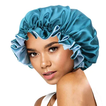 

Muslim Women Night Sleep Cap Satin Elastic Bonnet Hat for Hair Care Head Cover Adjust Hair Loss Hat Beanies Skullies Islamic New