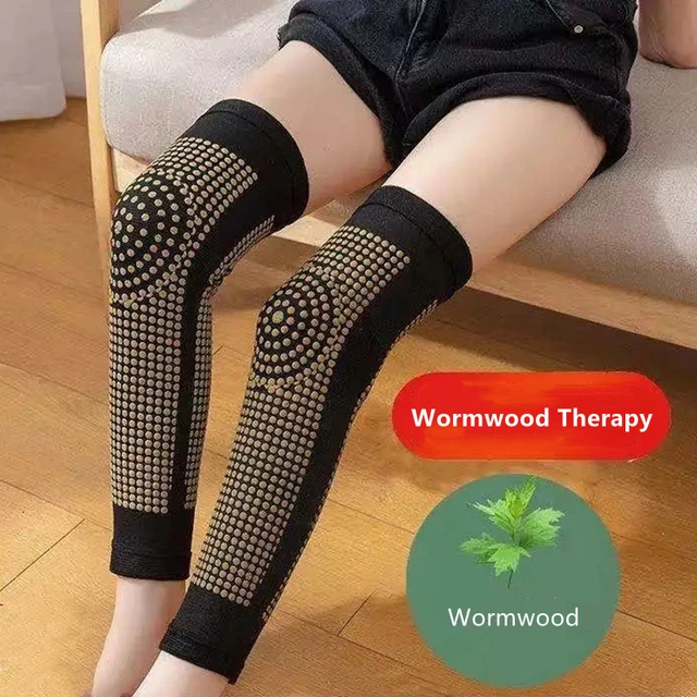 2Db Féreghordó Hosszú Térd Párnák Téli Meleg Térdtartó Láb Kompressziós Hüvely Támogat - Image 3