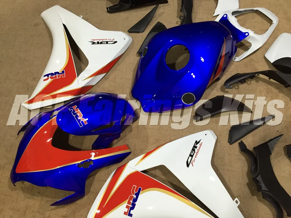Литья под давлением ABS полные комплекты обтекателей Подходит для Honda CBR1000RR 08-11 2008 2009 2010 2011 CBR1000 тела комплект красного и синего цвета, высокая отключающая способность