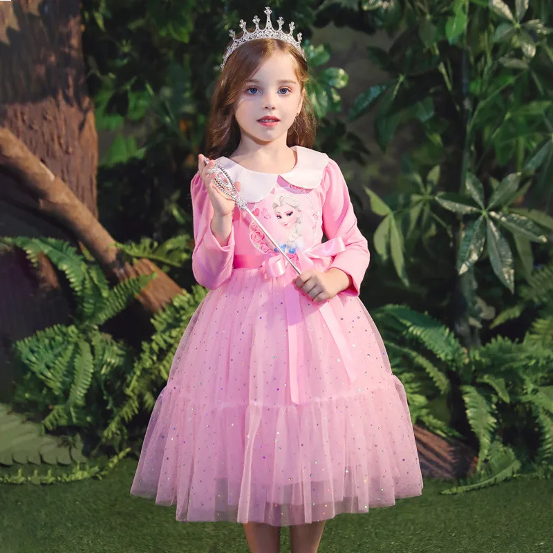 Платья принцессы Эльзы для маленьких девочек; зимнее платье для рождественской вечеринки, дня рождения; одежда для костюмированной вечеринки с героями мультфильмов для подростков; Vestido; Новинка года
