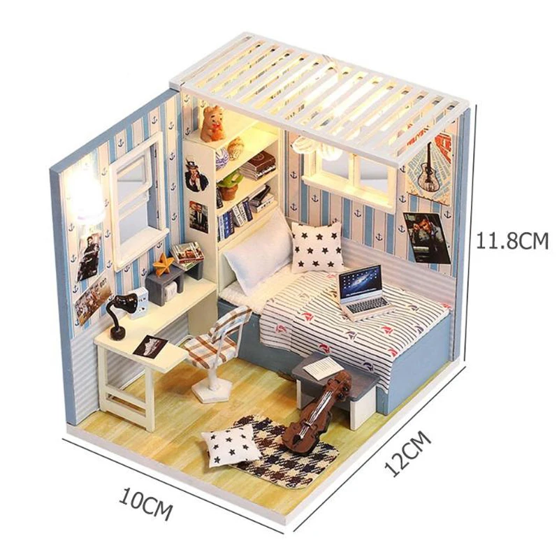 Roombox Кукольный дом Миниатюрный Кукольный домик с мебельным комплектом деревянный дом Miniaturas игрушки для детей Новогодние рождественские подарки