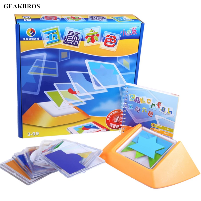 

100 Challenge Color Code Puzzle Games Tangram Jigsaw Board Children Kids Educational Develop Logic Spatial Reasoning Skills Toy