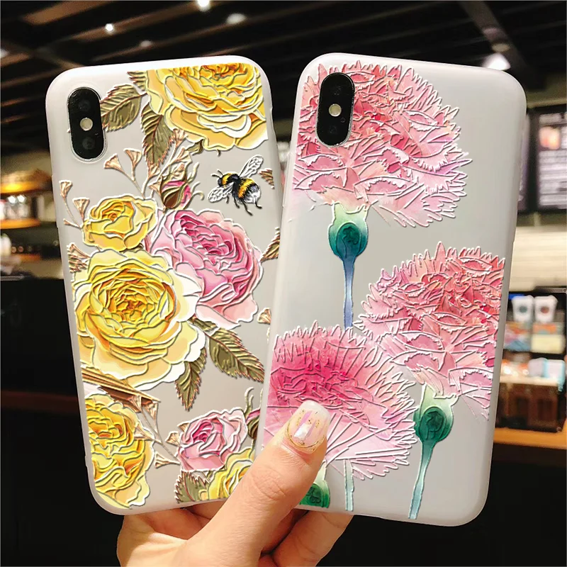

Sunflower 3D Silicon relief For Samsung Galaxy A70 A40 S10E S9 S8 A50 A60 A30 A10 M20 J7 Prime A6 Plus A8 A7 2018 Note 8 9 Case