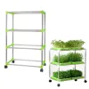 Bean Sprout Nursery Tray Shelf with Universal Wheel Stainless Steel Seedling Germination Tray HydroponicVegetable Planting Frame 6