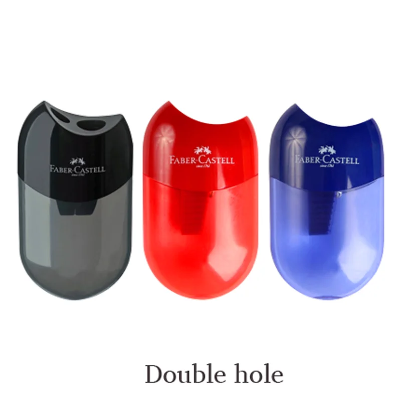 Mixed double holes Точилка для карандашей с мини-рукавом Faber 3 шт./партия с двойным отверстием и контейнером для черных грифельных карандашей/цветных карандашей - Цвет: Mixed double holes