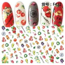 Наклейки для ногтей новые продукты наклейки для ногтей фрукты мультфильм животное перо стикер для ногтей задний клей Цветочная живопись