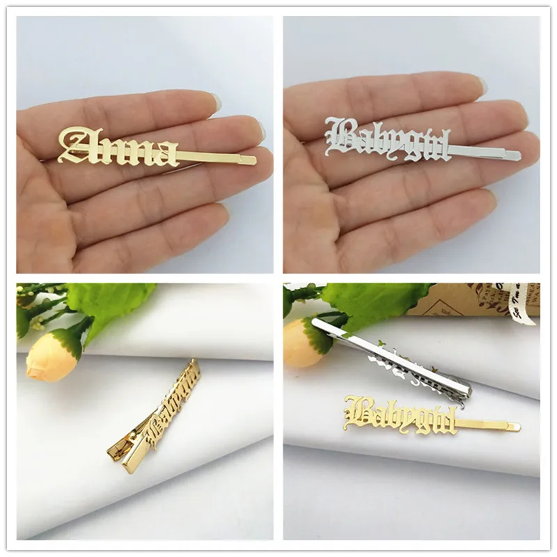Украшения для волос на заказ, заколка для волос Babygirl Bijoux Femme, детский подарок, персонализированный головной убор для невесты, Золотая заколка для волос, аксессуары в стиле бохо