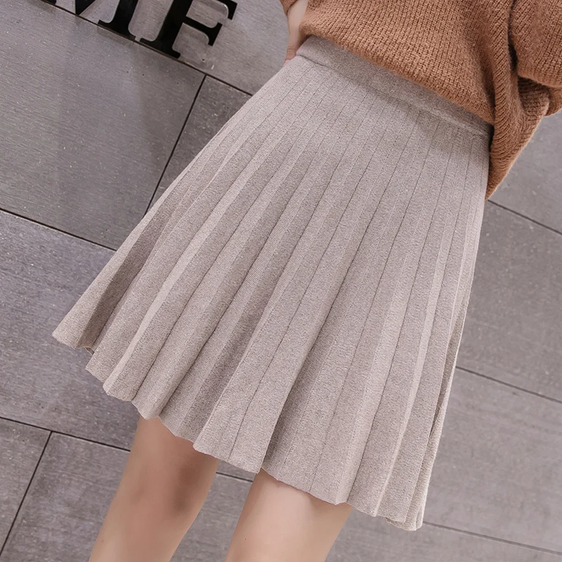 

To film in qiu dong female han edition of new knitted skirts pleated skirt umbrella skirt a word skirt of tall waist skirt