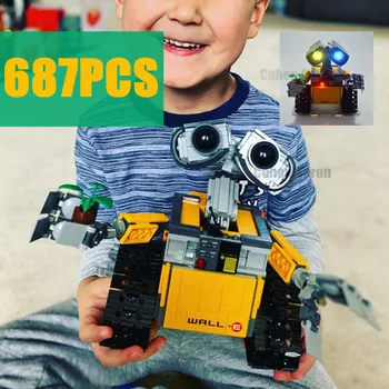 NEW Movie Lighting Wall E Robot Series Fit Lepinings Technic Model Kit Set Building Blocks Bricks Diy Toy Gift Kid Boy Christmas new technic series red london bus fit legoings technic city bus model building blocks bricks diy toys 10258 gift kid toy
