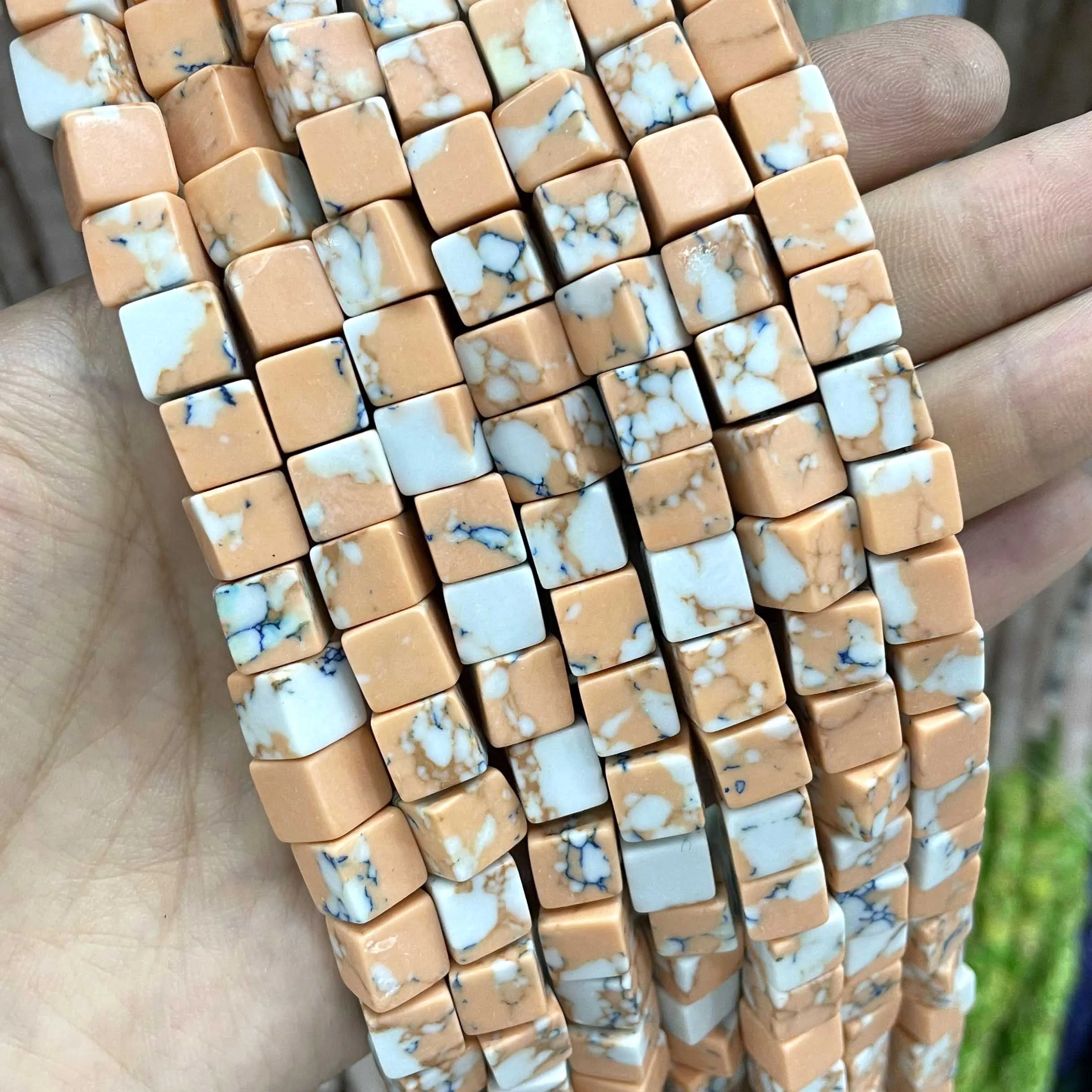 8*8mm Natürliche Platz Achate Tiger Auge Türkisen Verkrustete Amazonit Kristall Jade Stein Perlen Für Schmuck Machen DIY Armband halskette – Detail 11