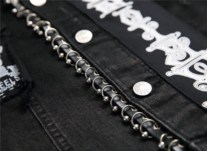 Men's Hip Hop Printed Denim Jackets Fashion Badge Patchwork Jackets Coats For Male Outwear Brand Designer  (7)