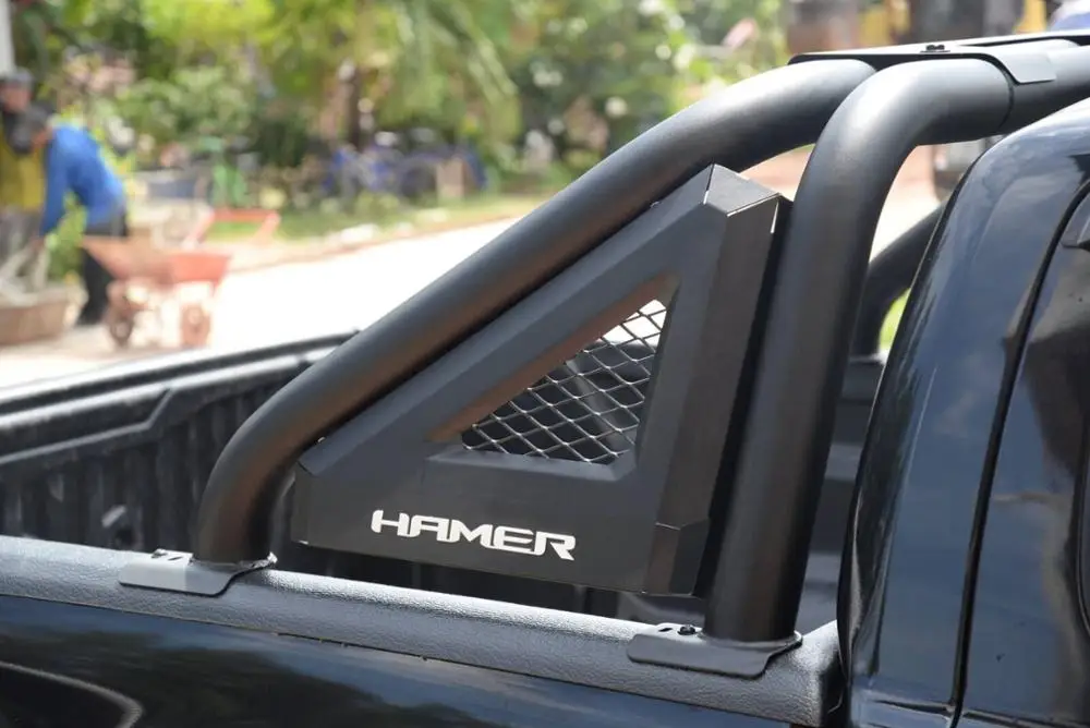 Рулон бар стальная сетка Hamer матовая черная Тормозная лампа подходит для Toyota Hilux