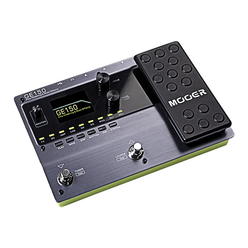 

MOOER GE150 Digital Tube AMP Modelling Guitar Multi-Effects Pedal Processor 55 AMP Models 9 Effect Types Loop Recording (80S)