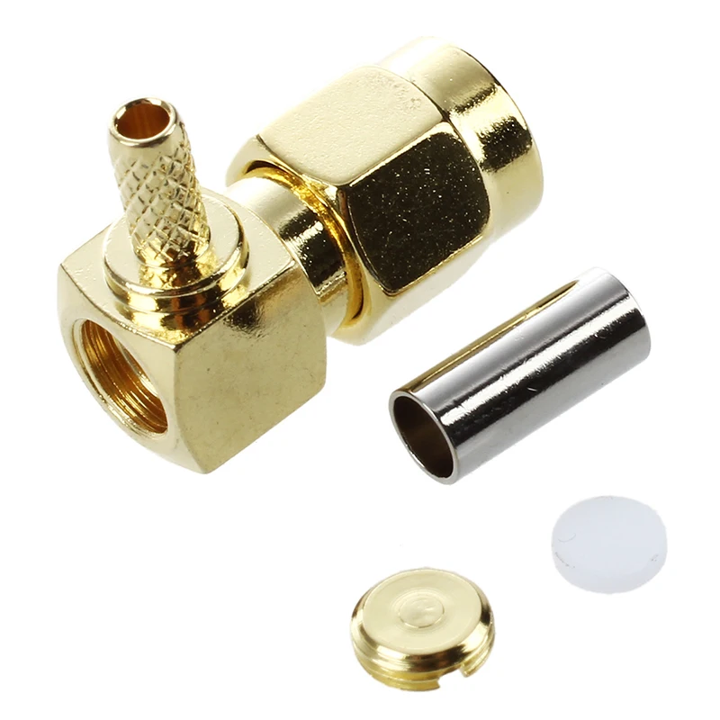 

5x SMA Male Plug Right Angle RG174 RG316 LMR100 RF Coax Connector