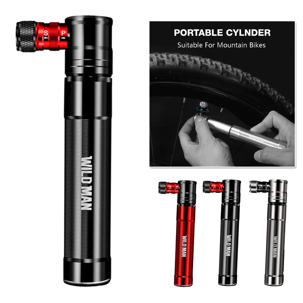 

WILD MAN Bicycle Bike Air Pump US/French Valve Mini Basketball Tire Inflator Red Black Titanium bike accessories