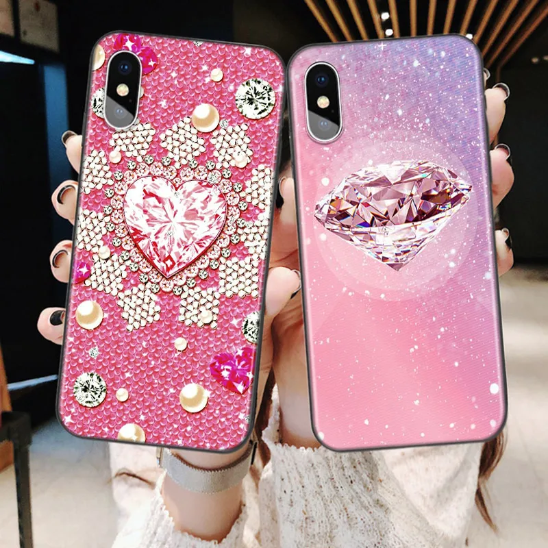 iphone 8 plus case Luxury Diamond Love Silicone Cover For Apple IPhone 12 Mini 11 Pro XS MAX XR X 8 7 6S 6 Plus 5S SE Phone Case iphone 7 cardholder cases