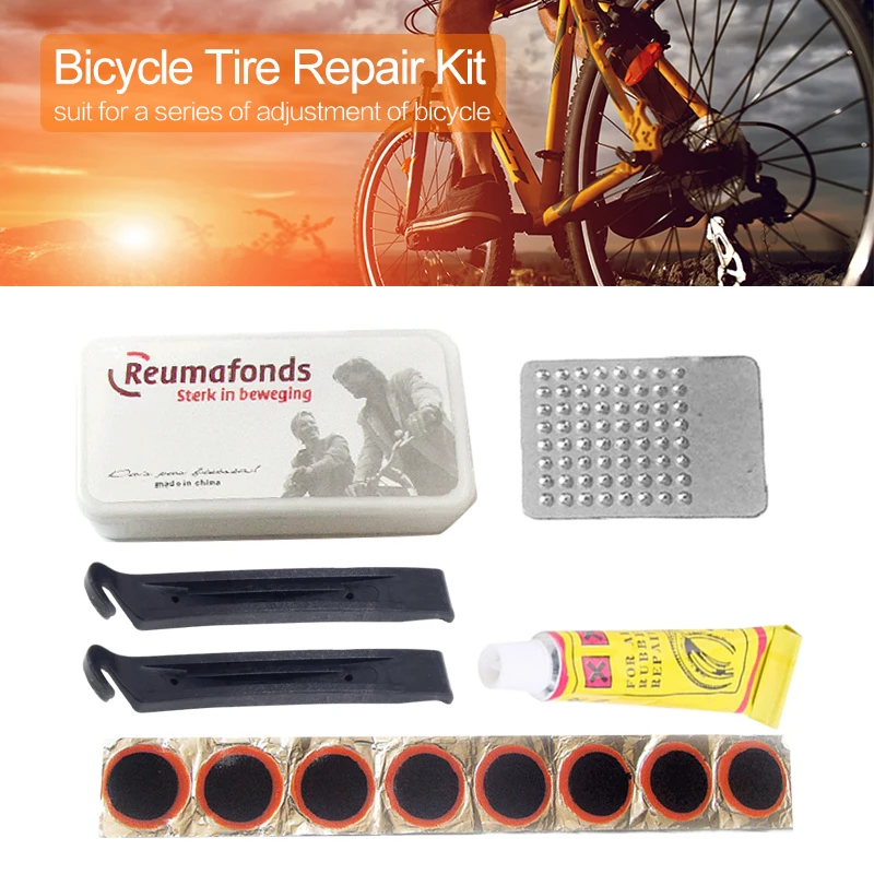 Portable Bicycle Flat Tire Repair Kit Tool Rubber Inner Puncture Repair