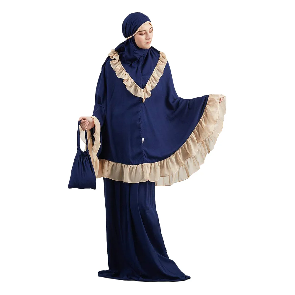 Elegnat мусульманский abaya наборы платье хиджаб кардиган с широкими рукавами кафтан халат кимоно Рамадан Eid исламский джильбаб молитва кафтан Djellaba