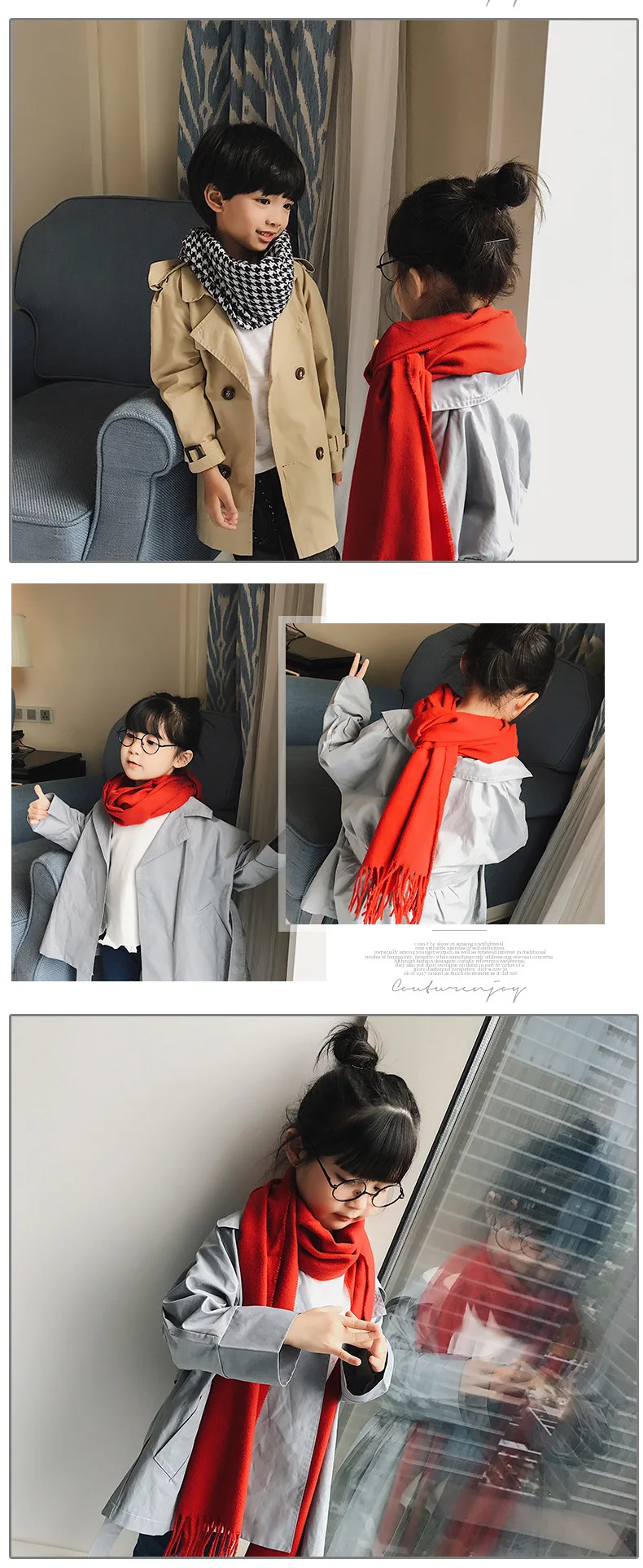 Новая модная детская зимняя теплая шарфы детские свитера с капюшоном из кашемира для мальчиков и девочек, шарф в клетку мягкие шарфы для любителей студент кашне, шаль