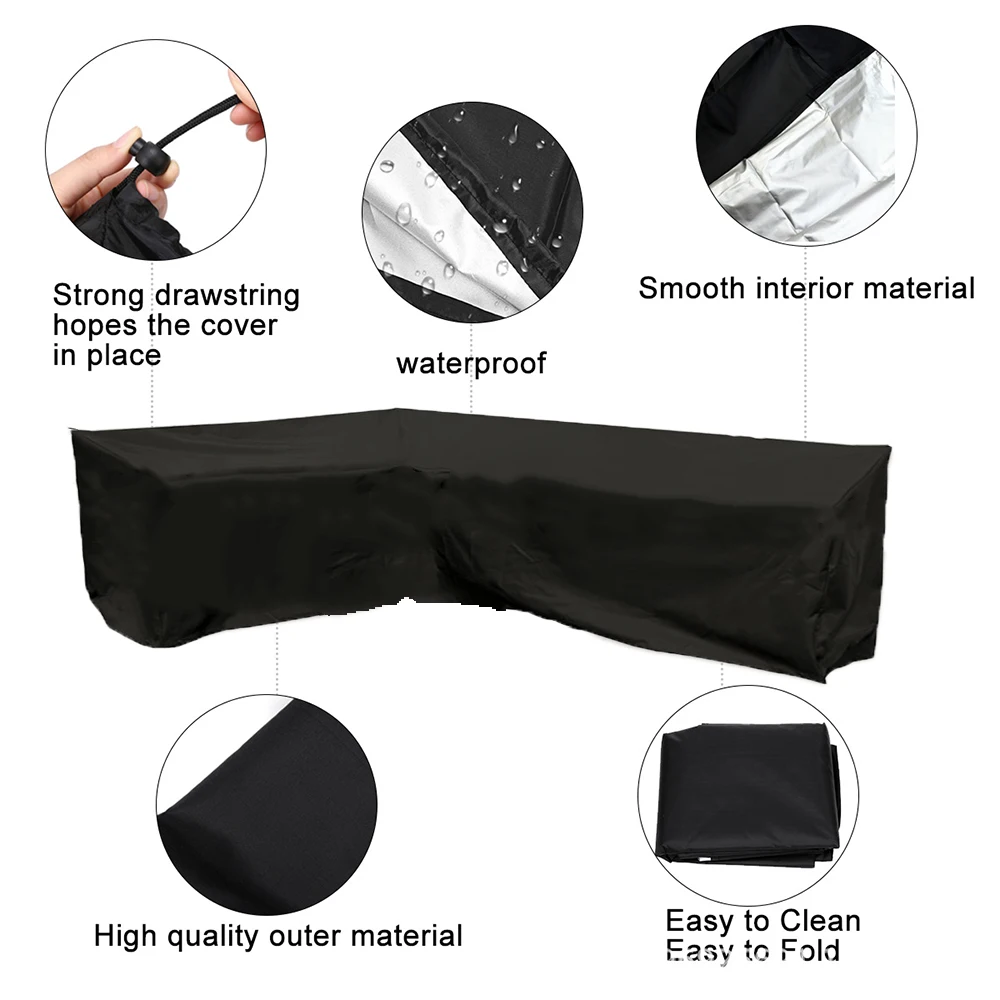 sofa cover Waterproof garden Corner Sofa L Shape Cover Patio Furniture Protective Cover Sunscreen All-Purpose Outdoor Dust Cover