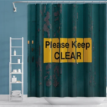 

Cassisy Hot Sale English Words PLS KEEP CLEAR Shower Curtains Waterproof For Bathroom Polyester Fabric Bath Curtains Home Decor