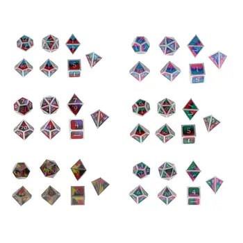 

7 Pieces Polyhedral Zinc Alloy Dice for for Dungeons and Dragons Pathfinder DND RPG MTG Table Gaming Dice