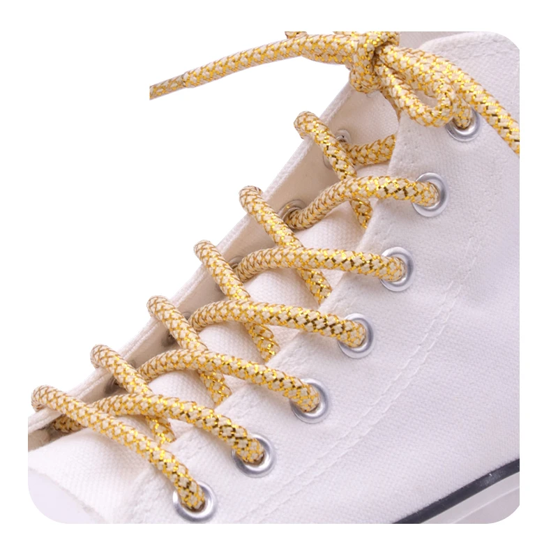 Weiou cordones de cuerda negros/dorados para zapatillas de deporte, cordones poliéster metálicos para Botas de senderismo, cordones deportivos informales de longitud personalizada|hiking boot laces|sports shoelacesboots lace - AliExpress