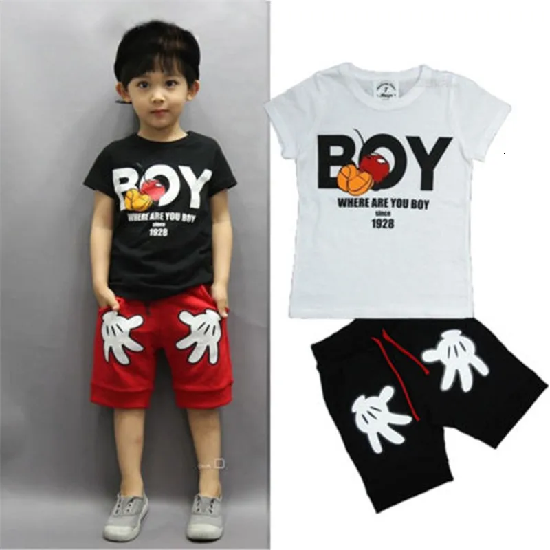 2018-Summer-Fashion-New-Boys-And-Girls-Two-color-Baby-100-Cotton-Two-piece-Short-sleeved (1)