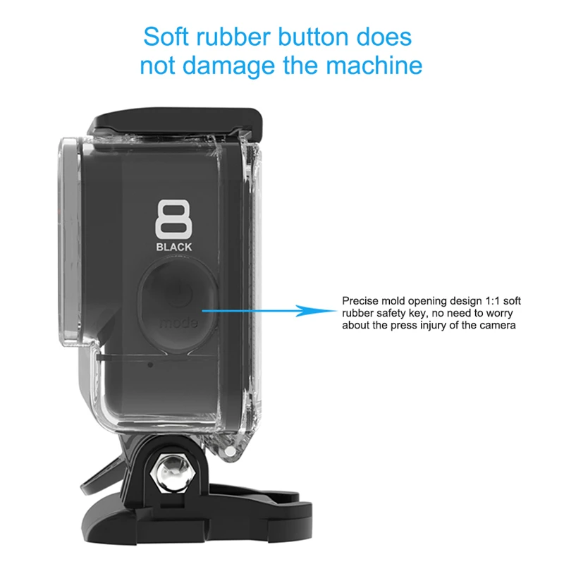 60 м подводный водонепроницаемый чехол для GoPro Hero 8 защитный чехол Корпус черный объектив камеры фильтры 60 м Дайвинг Плавательный набор