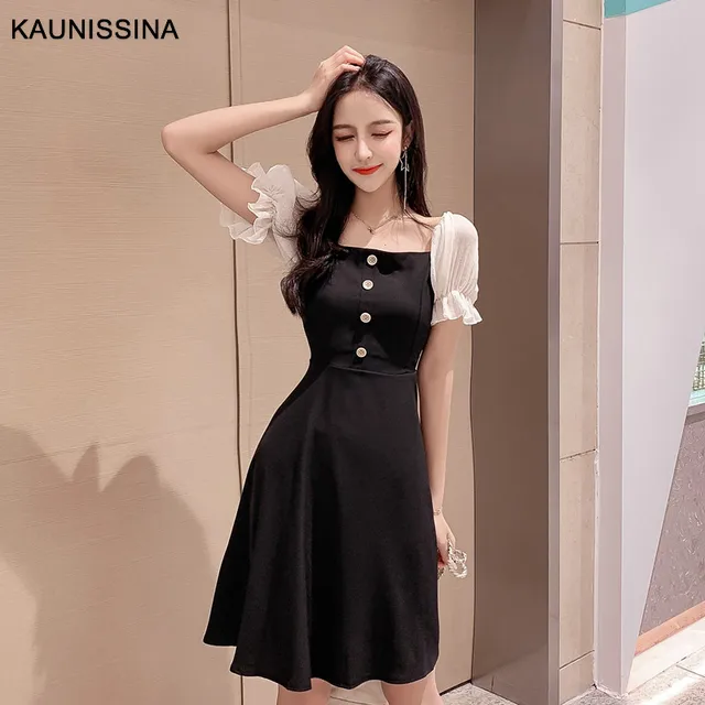 KAUNISSINA Mini Cocktail Dress Chiffon Short Party Gown Korean Style  Elegant Club Party Gown Homecoming Dress Real Photo - AliExpress Weddings u0026  Events