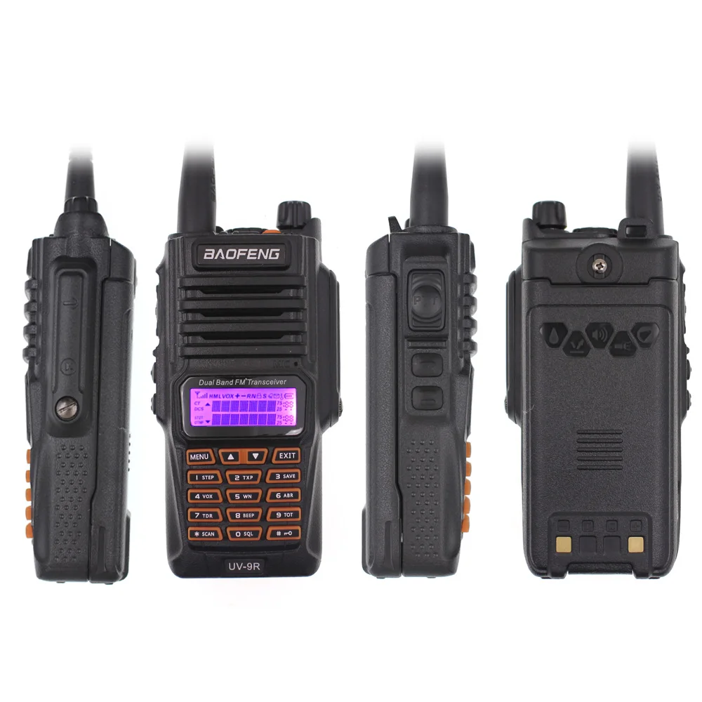 2 шт. BaoFeng UV-9R Plus водонепроницаемый портативная рация 8 Вт UHF VHF Двухдиапазонный IP67 HF UV трансивер 9R портативный Радиоприемник