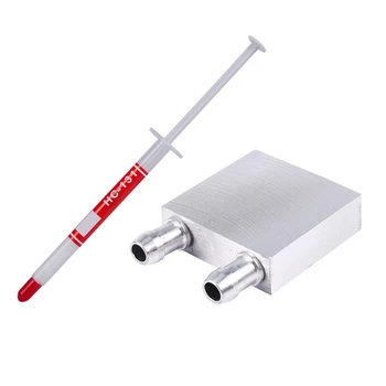 

Silicone Thermal Heatsink Compound Cooling Paste Grease PC CPU & 40X40X12mm Aluminum Water Liquid Cooler Block Heatsink