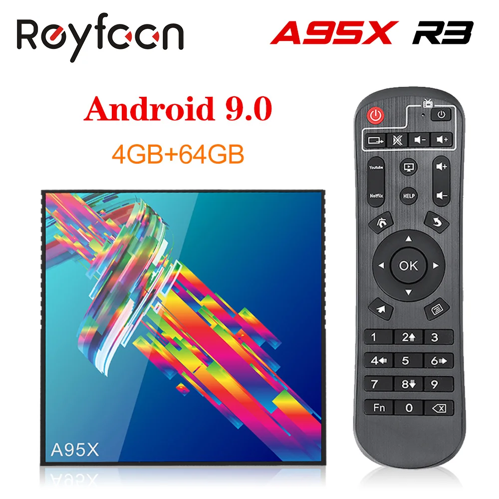 ТВ приставка A95X R3 Android 9 0 4 Гб 64 Rockchip RK3318 поддержка 1080p 4K 100M USB3.0 5G двойной Wifi Google Player