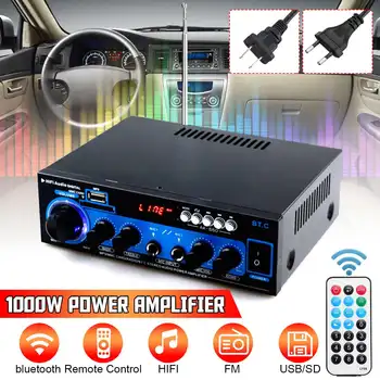 

1000W 2CH HIFI Car Home Theater Amplifiers Stereo Audio bluetooth FM Radio Power Home Amplifiers Subwoofer With Remote Control
